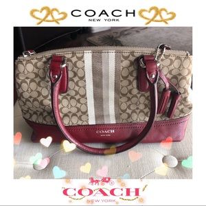 CLASSIC Coach Purse in Red & Beige!